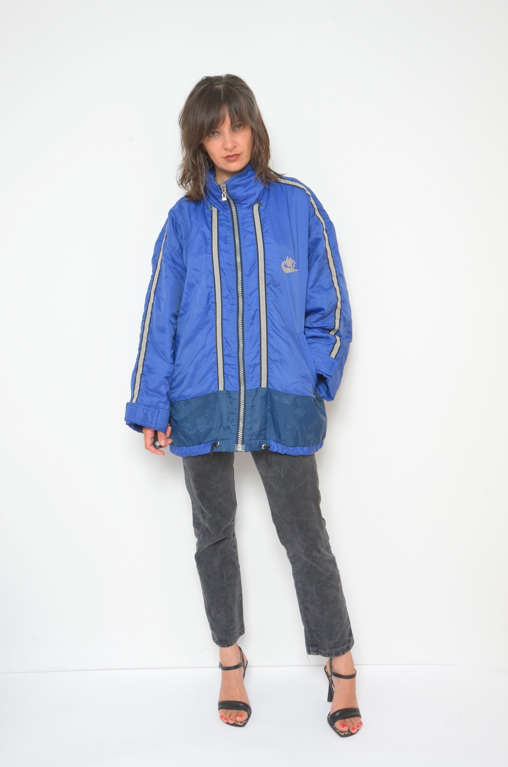 Nike Winter Jacket / Vintage 90s Color Blocking Zipper Sports Jumper - Size Medium 07 20
