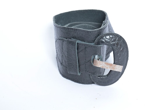 Marianna Women’s VTG Reptile Belt 38.5” Brighton Black Leather Reptile Print Women main image 4