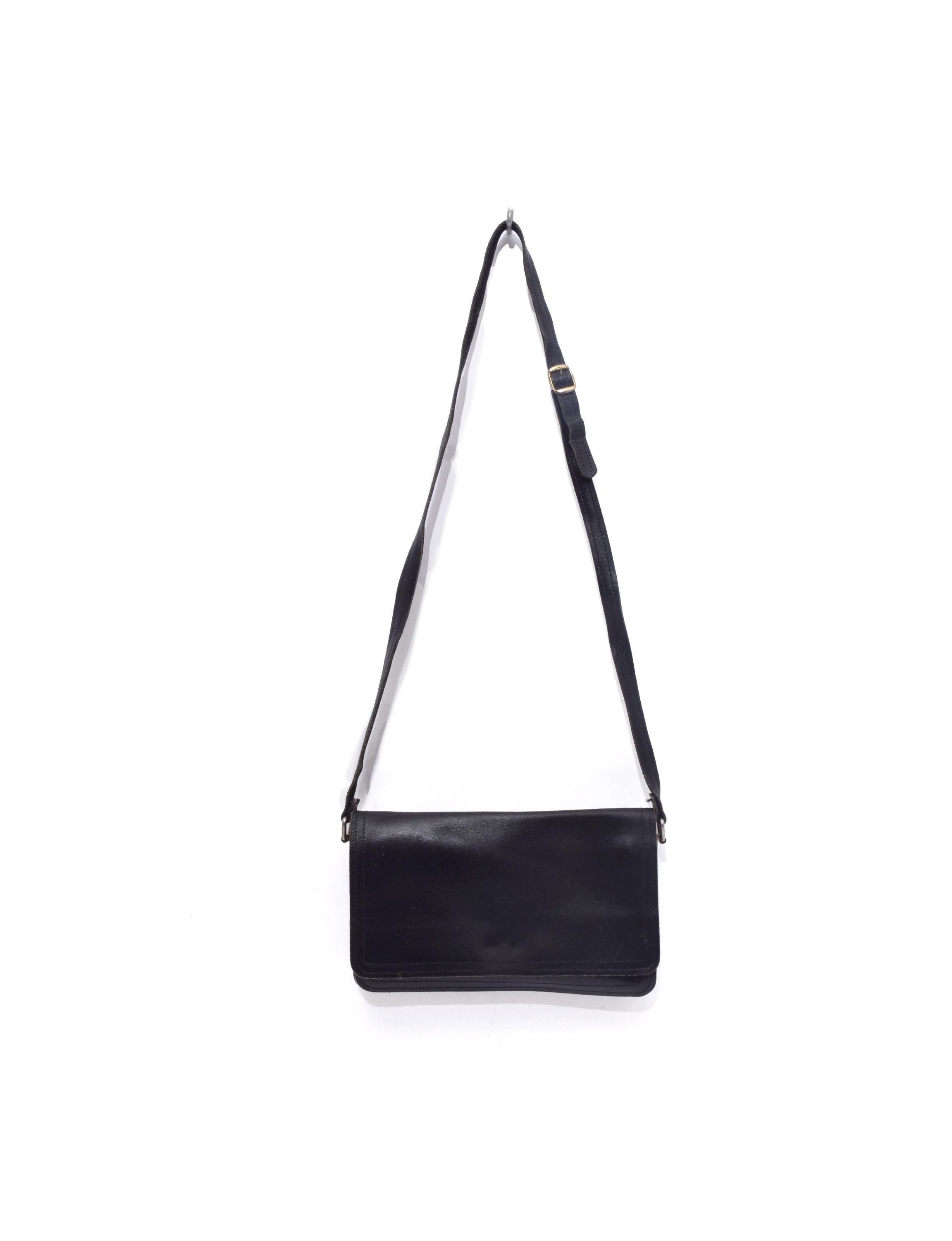 バッグ vintage real leather shoulder bag Vintage 80's Black Real Leather Shoulder Bag Purse - Etsy