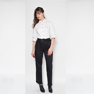 Vintage 90&#39;s Black And White One Piece Jumpsuit / Color Block Button Jumpsuit