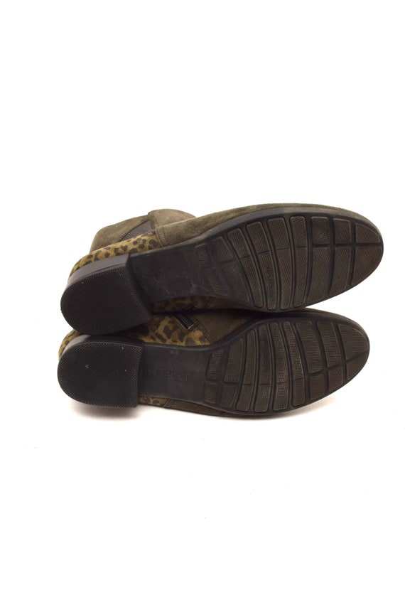 Vintage Patchwork Suede Booties: Leopard Heel, Da… - image 7