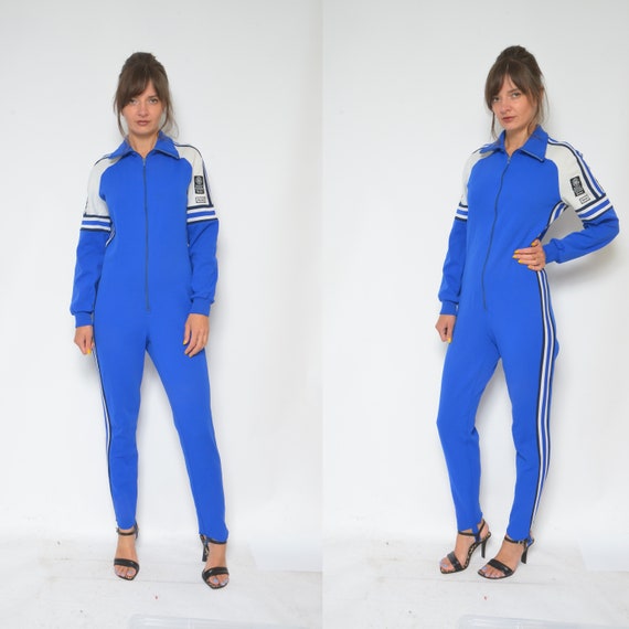 Stirrup Unitard / Vintage 80's Long Sleeve Zipper