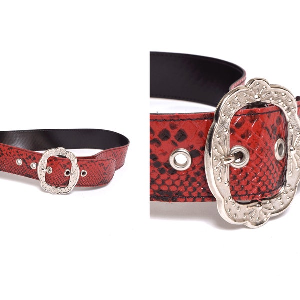 2000s Silver Chain Snakeskin Belt (O/S)