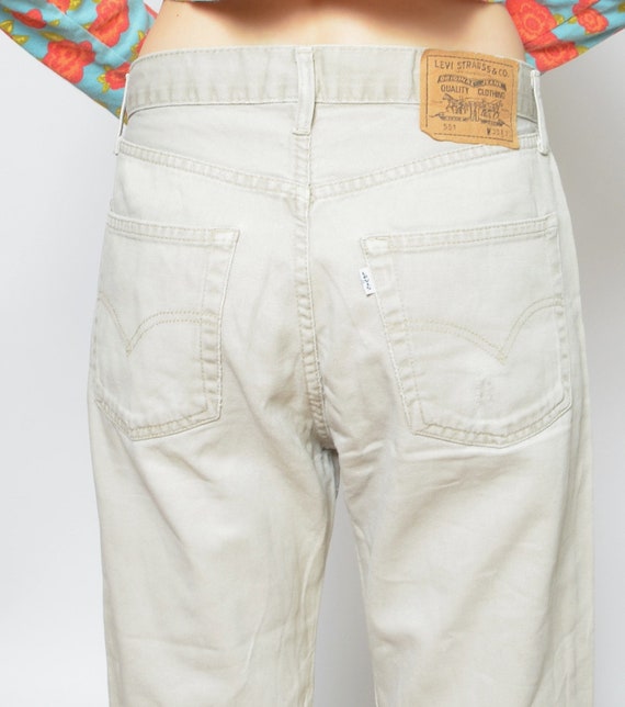 Levi's 551 Denim Jeans / Vintage 90's Levi's Beig… - image 9