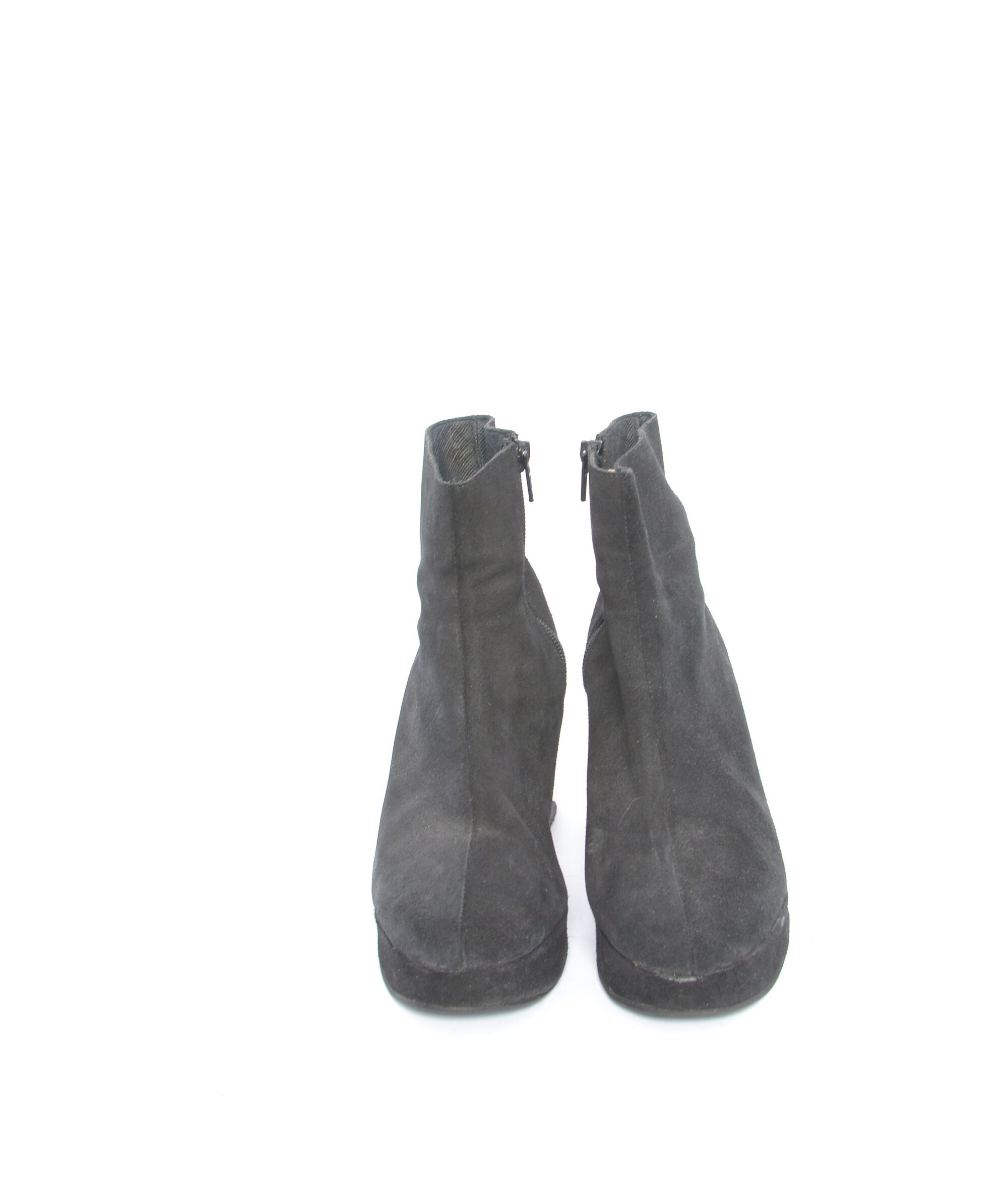 Vintage 90s Suede Platform Boots: Chunky Heel Leather Booties - Etsy