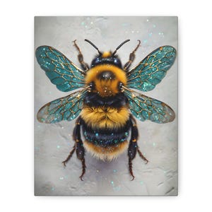 Bee-Inspired Stretched Canvas, Wall Art, Nature Decor, Bee Lover Gift, Eco-Friendly Home Decor, Unique Decor for Any Occasion