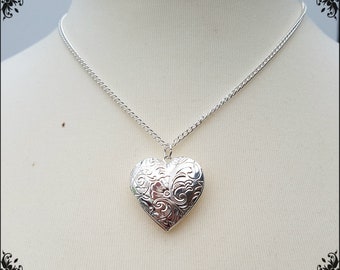 Silver Heart Locket Etsy Silver Heart Locket Etsy