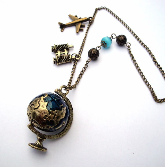 Travel charm best sale necklace