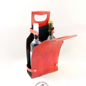 Original Leather Wine Carrier | Wine Caddy Bag | Wine Accessories | Whiskey Gift | Bar Accessories | Anniversary Gift