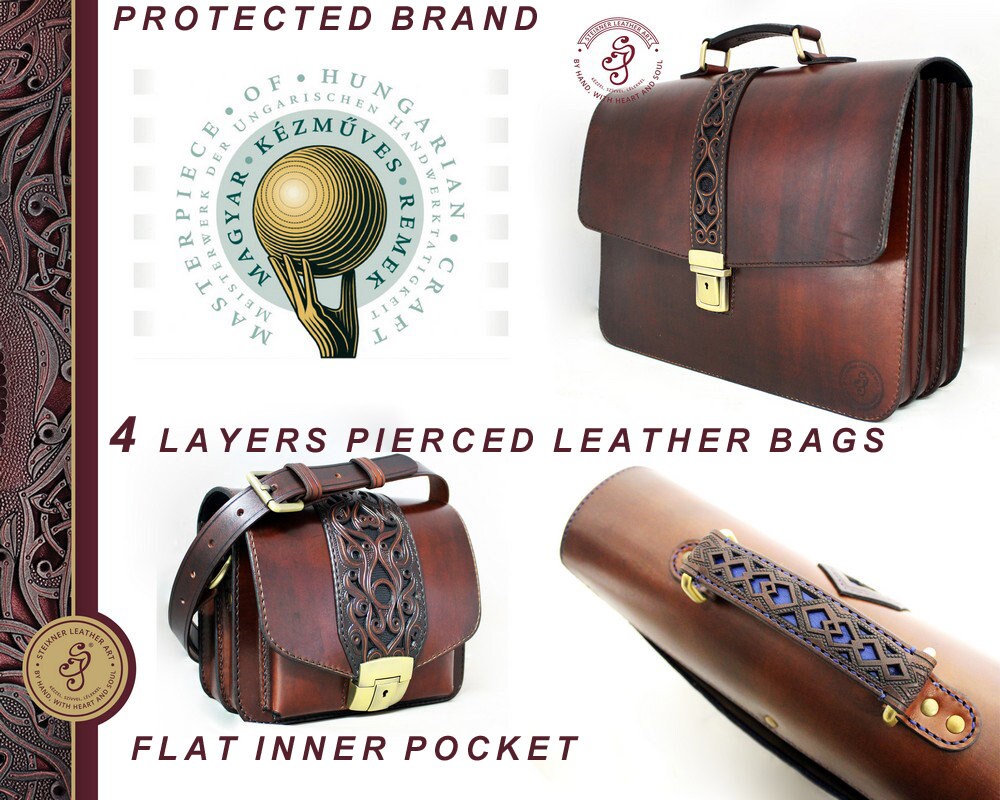 Leather Messenger Bag Men Leather Briefcase Men Boho Leather Laptop Bag