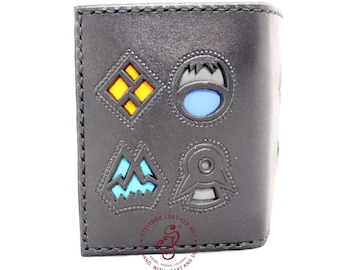 Pikachu pokemon hand tooled leather men's wallet, customized leather gift for boy, cool artisan wallet for boy