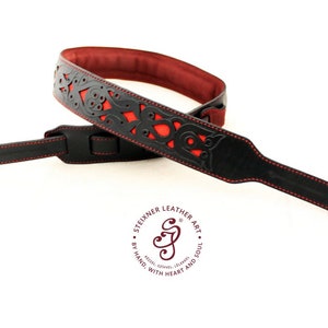 Leather guitar strap, Personalized Guitar Strap with Stingray leather, Custom guitar strap,Third Anniversary, Acoustic or Electric Guitars