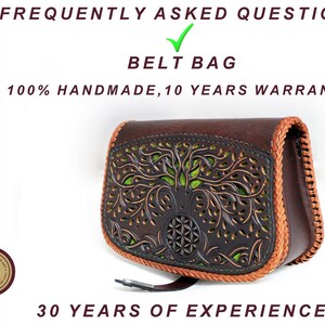 Medieval Leather Bag Engraved Leather Belt Pouch Personalized Leather Belt Pack Leather Armor with Leather Hip Bag Bum Bag Coin Purse image 6