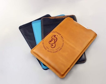 Benutzerdefinierte Größe Hand punziert Leder Laptop Tasche, Leder Macbook Tasche, Ipad Tasche, Macbook Pro Fall, Macbook Air Fall