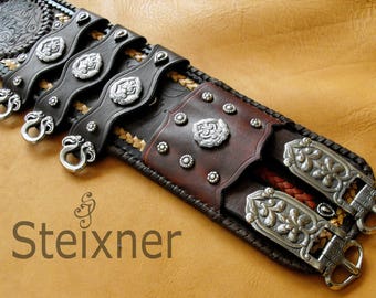 Full Grain Leather Waist Band, LARP Armor Belt, Wide Waist Belt, Hand Tooled Leather Accessories, Celtic Waist Belt,Witcher Costume,Steixner