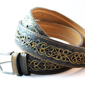 Engraved Leather Belt, Hand Tooled Leather Belt, Custom Belt, Men Accessories, Full Grain Leather Belt, Festival Belt, Groomsmen Gift