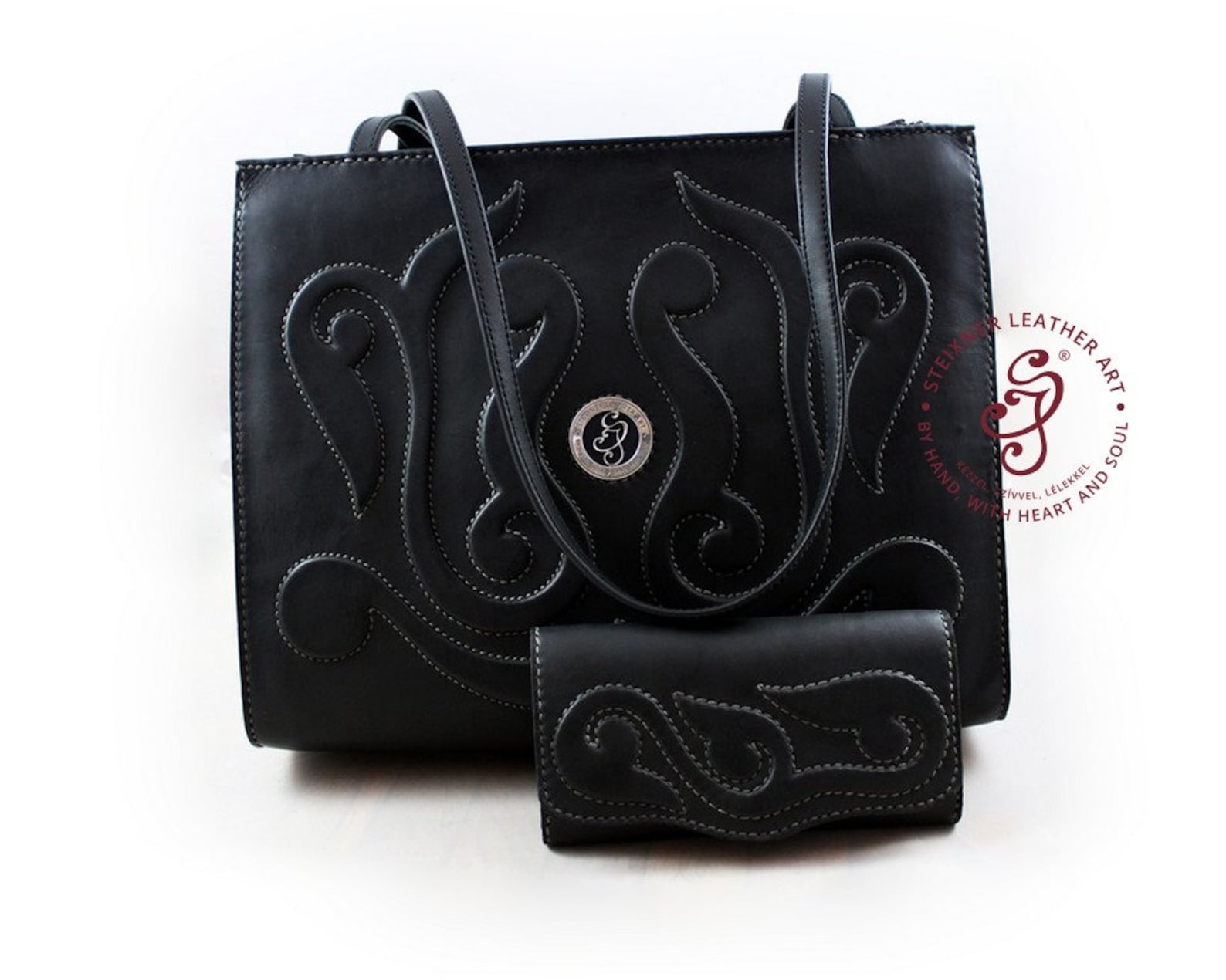 Leather Tote Shoulder Bag and Matching Notebook Case