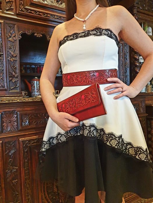 Unique Leather Corset Belt for Women, Womens Waist Cinching