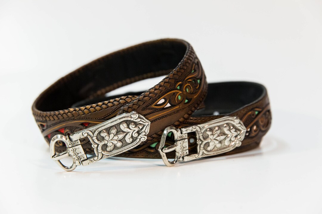 Western Floral Belt With Silvered Belt Buckle - Etsy display picture 1