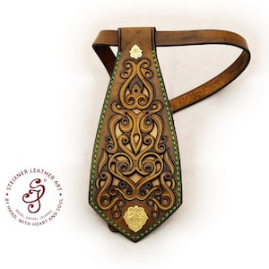 Brown Leather necktie, Hand tooled necktie, Groomsmen Ties, Copper Wedding, Men&#39;s Tie. Brown necktie, Brown tie, Groomsmen ties.