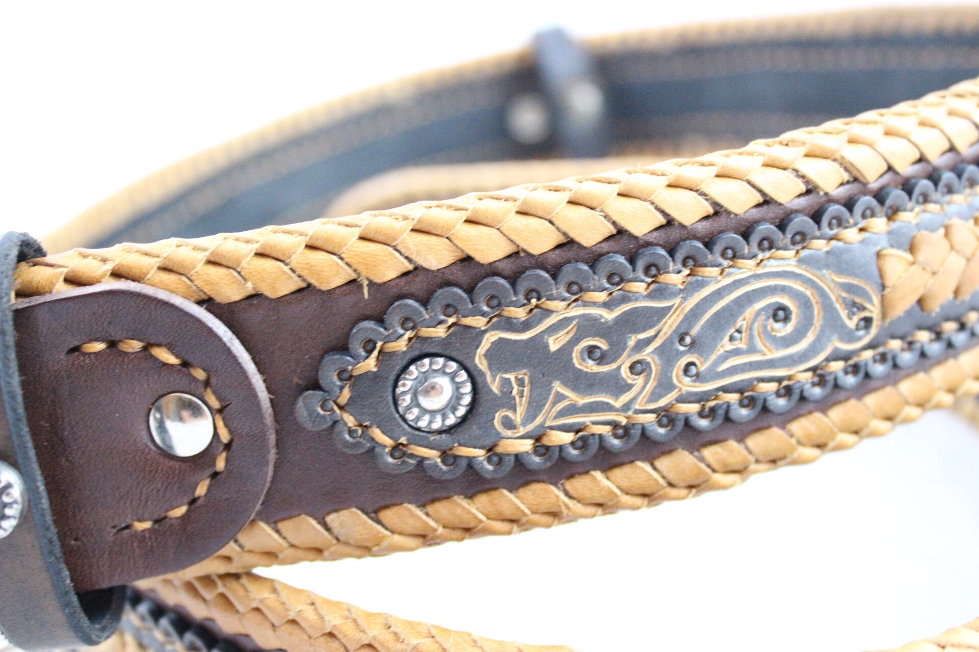 Hand Stitched Leather Belt, Full Grain Leather Belt, Engraved Belt