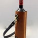 Personalized Top Grain Leather Wine Caddy Hand Crafted Wine Bottle