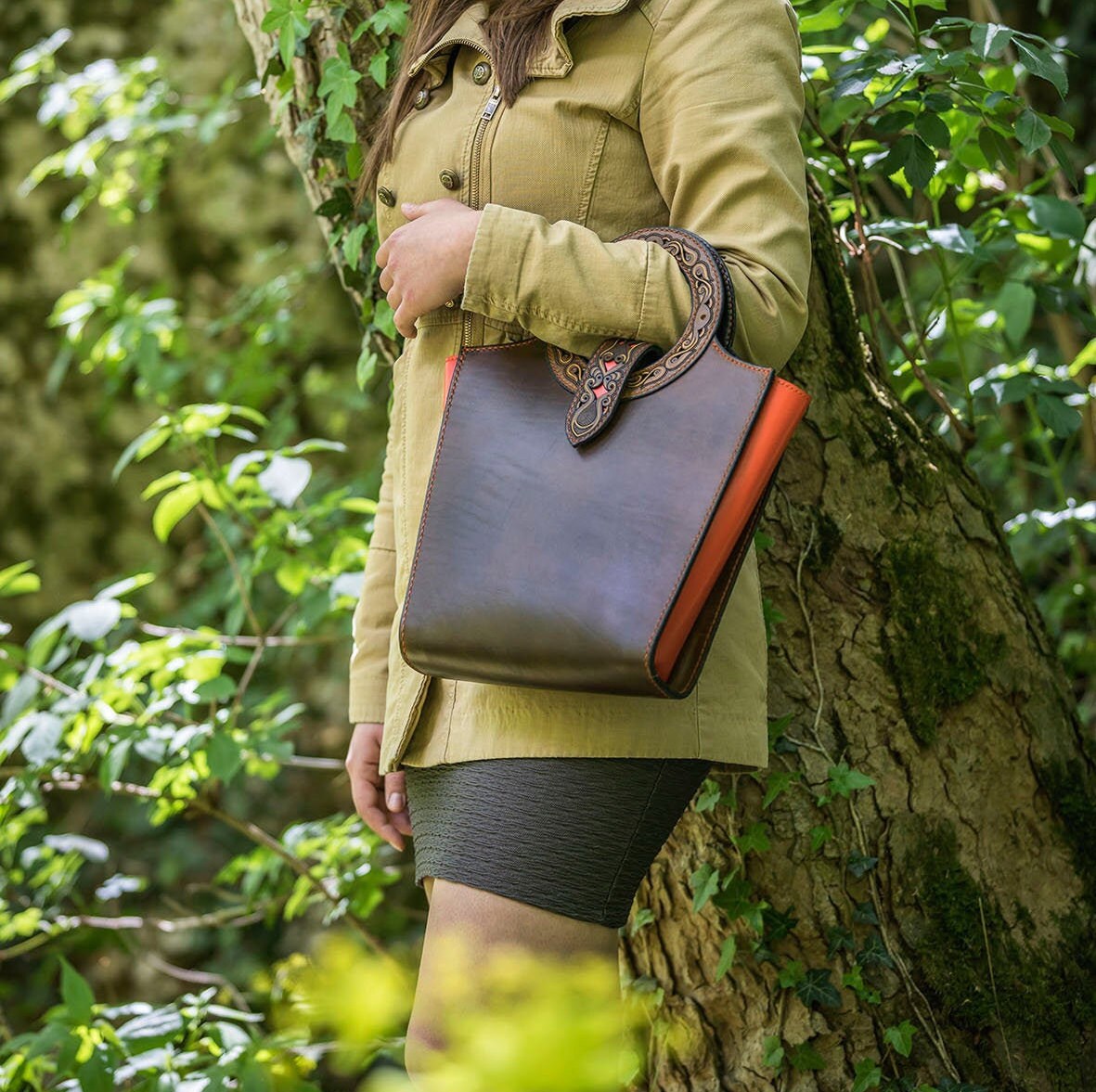 Brown Leather Tote Bag for Her Everyday Women's Full - Etsy