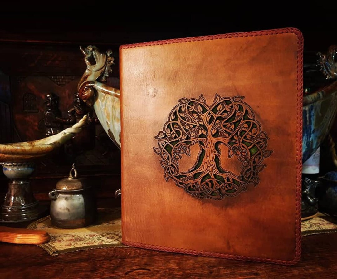 CUSTOM A4 Leather Notebook Tree of Life Notebook Celtic Leather Diary ...