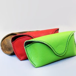 Full Grain Leather Glasses Case in Many Colors, Sunglasses Case 3rd Anniversary Gift, Eyeglass Holder  Glasses Pouch, Mothers Day gift