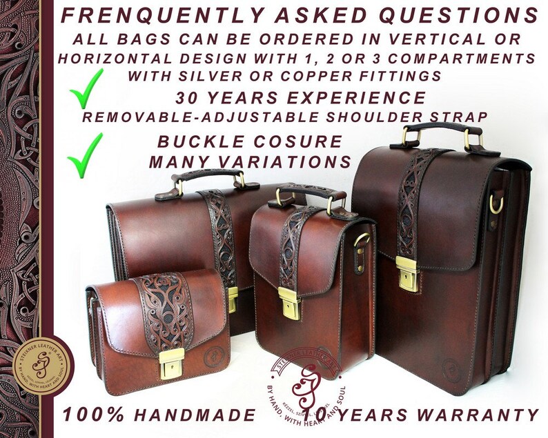 Leather Messenger Bag Men Leather Briefcase Men Boho Leather Laptop Bag