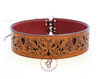 Artisan Waist Belt, Women Leather Belt, Hand Tooled Leather Belt, Hungarian Folk Art, Floral Engraved Belt, Full Grain Leather, Corset Belt