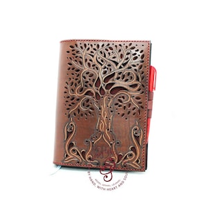 Tree of Life gepersonaliseerde conferentie-organisator, A5 leren notitieboekje voor vaderdag, vergadermap met pennenhouder, cadeau baas