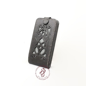 Funda de piel para iPhone, funda para móvil Samsung, funda abatible con tarjetero, regalo personalizado para el Día del Padre