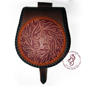 Phone belt bag with Mandala Men bum bag, Belt leather bag, Money belt Pouch, Festival Pocket belt, Tan fanny pack, Festival Belt, Hip Pouch