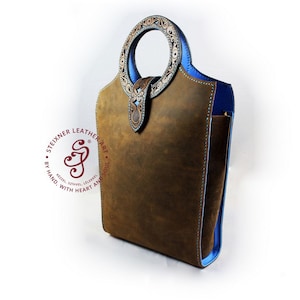 Vintage style real leather handbag for woman