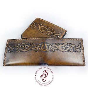 Personalized mens leather wallet,Hand tooled bifold wallet,Mens leather wallet bifold,Personalized wallet engraved travel wallet for husband