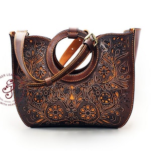 Women&#39;s Leather Bag, Brown Leather Tote Bag, Leather Shoulder Handbag Gift for Her, Elegant and Unique Messenger Satchel for her