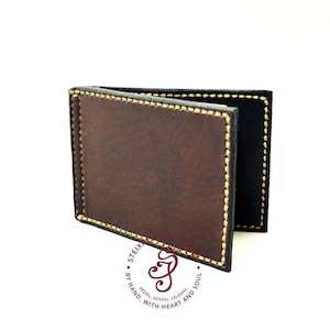 Full Grain Leather Money Clip Wallet, Mens Leather Wallet Bifold, Front Pocket Wallet with Money Clip, Personalized Graduation Gift