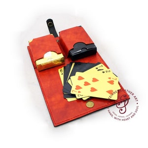 Estuche de cuero personalizado para naipes, funda para naipes de póquer, regalo personalizado para padrinos de boda, estuche de cuero grabado para naipes, soporte para barajas
