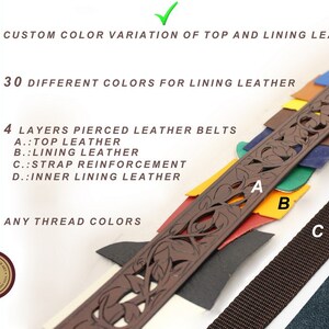 Full grain leather cowboy belt, Custom Tooled leather belt with Hand tooled western floral belt buckle, Handmade Personalized Gift for men image 7
