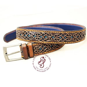 Custom Leather Belt, Hand Tooled Leather Belt, Artisan Accessories, Genuine Leather Belt, Festival Outfit, Wide Leather Belt, Medieval Belt