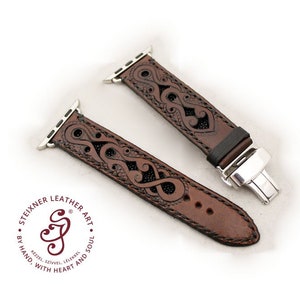 Braun Vollleder Apple Watch Band für ALL Typ, Hand punziert Leder Apple Watch Armband, Custom Armband Apple Watch Band