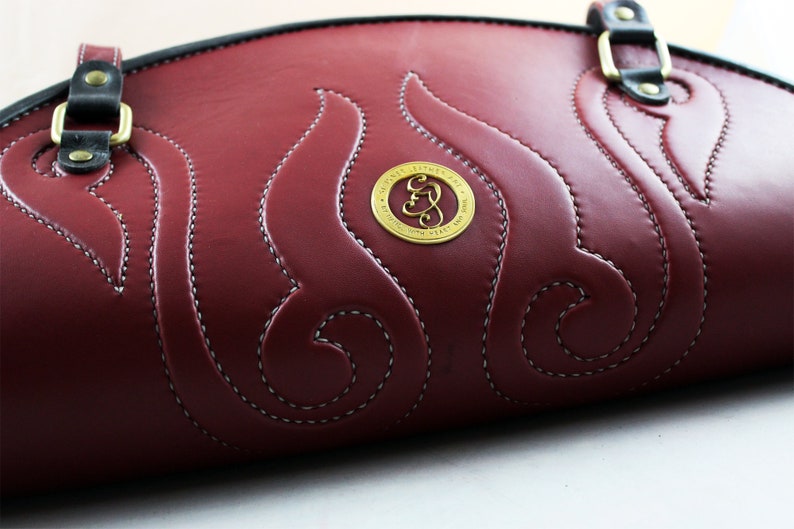 Blue dhaka Semi circle clutch Bag