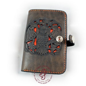 Carteira personalizada, carteira de couro masculina, bolsa Turul Eagle, acessórios de couro masculino, porta-cartões de visita, carteira gravada, presente de padrinhos