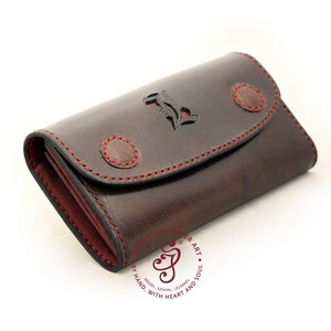 Portafoglio in pelle lavorato a mano, portafoglio bifold con incisione personalizzata, regalo di compleanno portafoglio in pelle con iniziali del nome, portafoglio con scomparti per carte regalo per la mamma