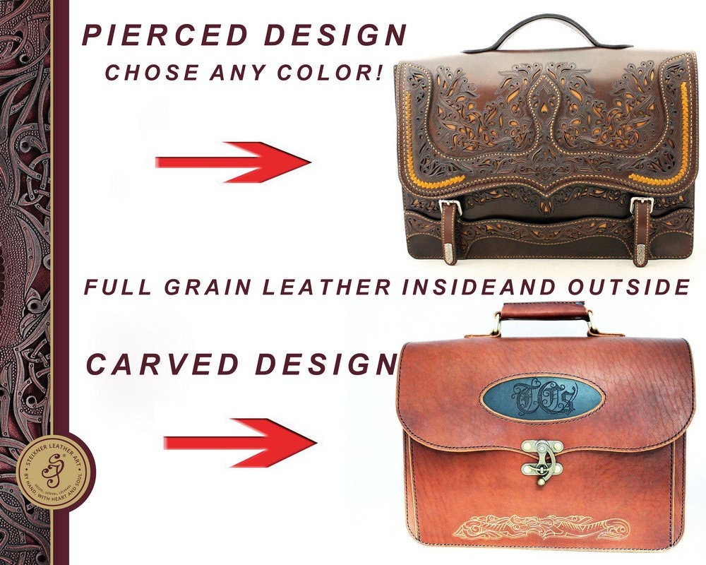 Leather Messenger Bag Men Leather Briefcase Men Boho Leather Laptop Bag