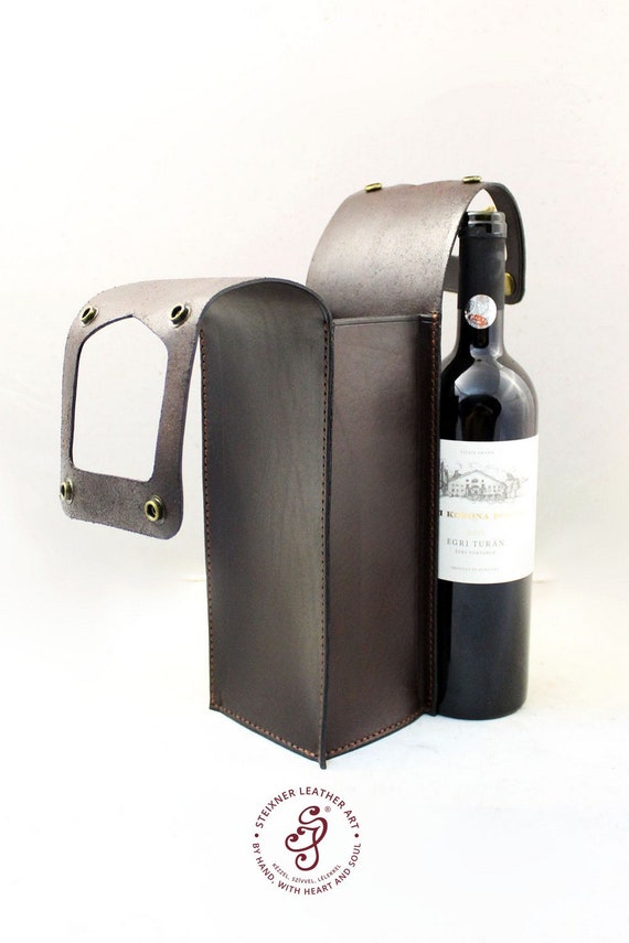 Wine Carrier Bag leather Wine Tote leather Wine Holder leather