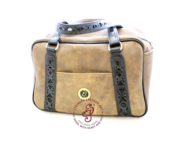 Luxury Leather Duffle Bag With Stingray Leather Leather Weekender