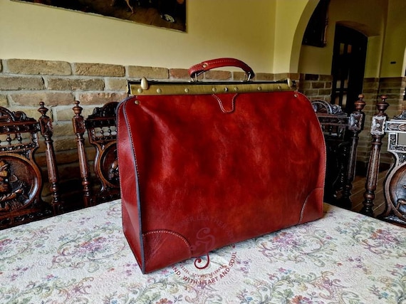 Borsa da medico in pelle, borsa medica da donna, borsa medica