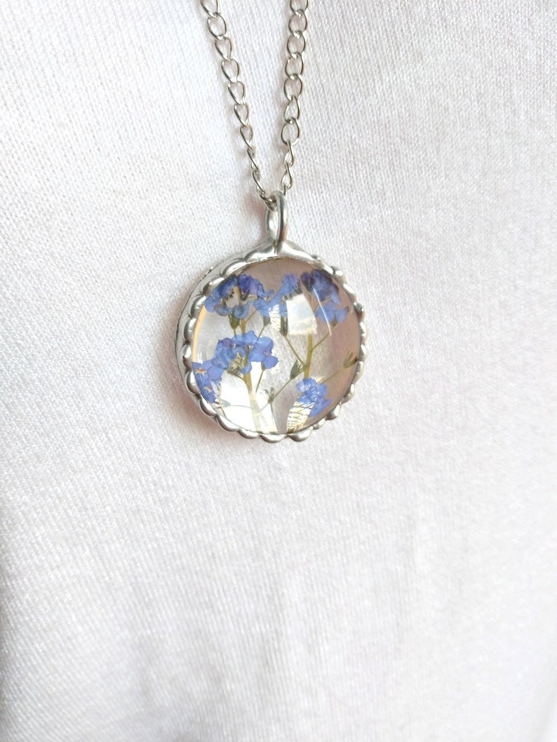 me not necklace real flower necklace pressed Etsy